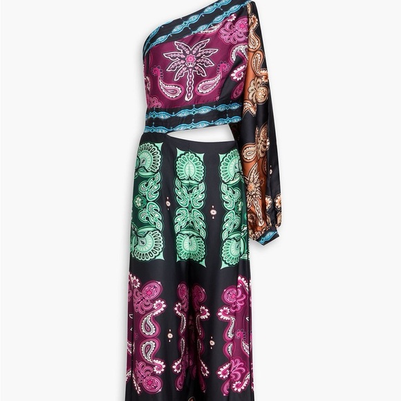 FARM RIO Multicolor Sweet Mermaids Asymmetric Jumpsuit NWT XXS - Picture 5 of 10